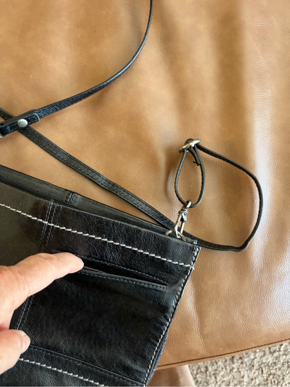 The Sak Black Leather Crossbody with Contrast Stitching - Picture 4 of 4